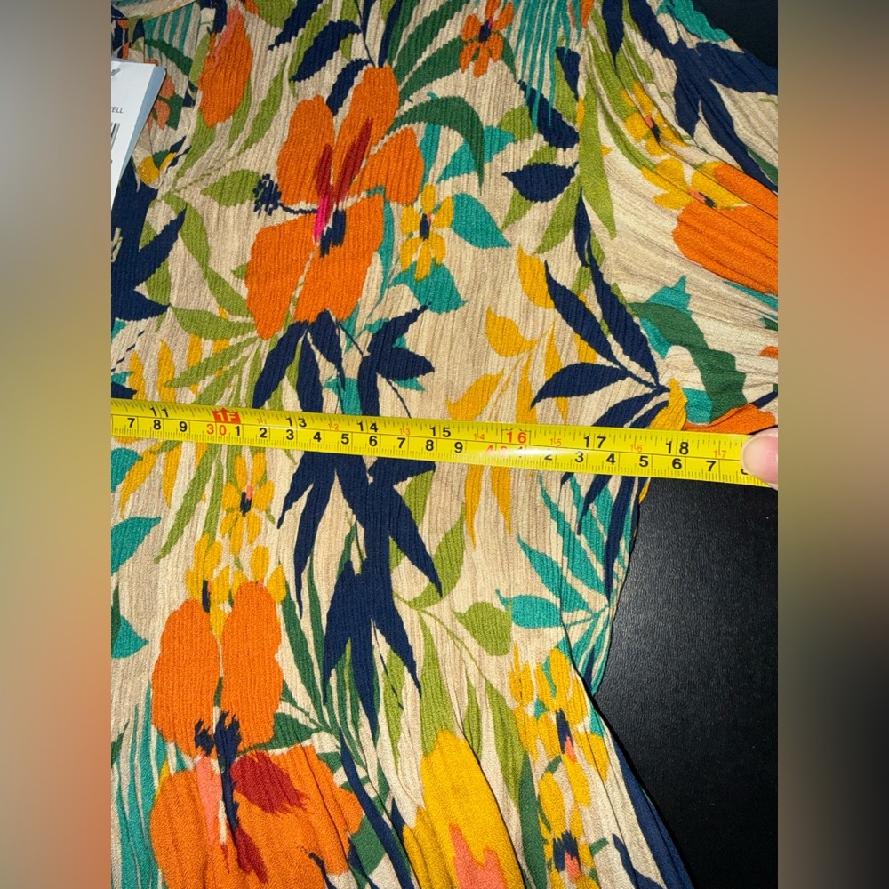 Floral & Ivy pleated long-sleeve floral print blouse size M NWT boho flowy - Picture 8 of 9